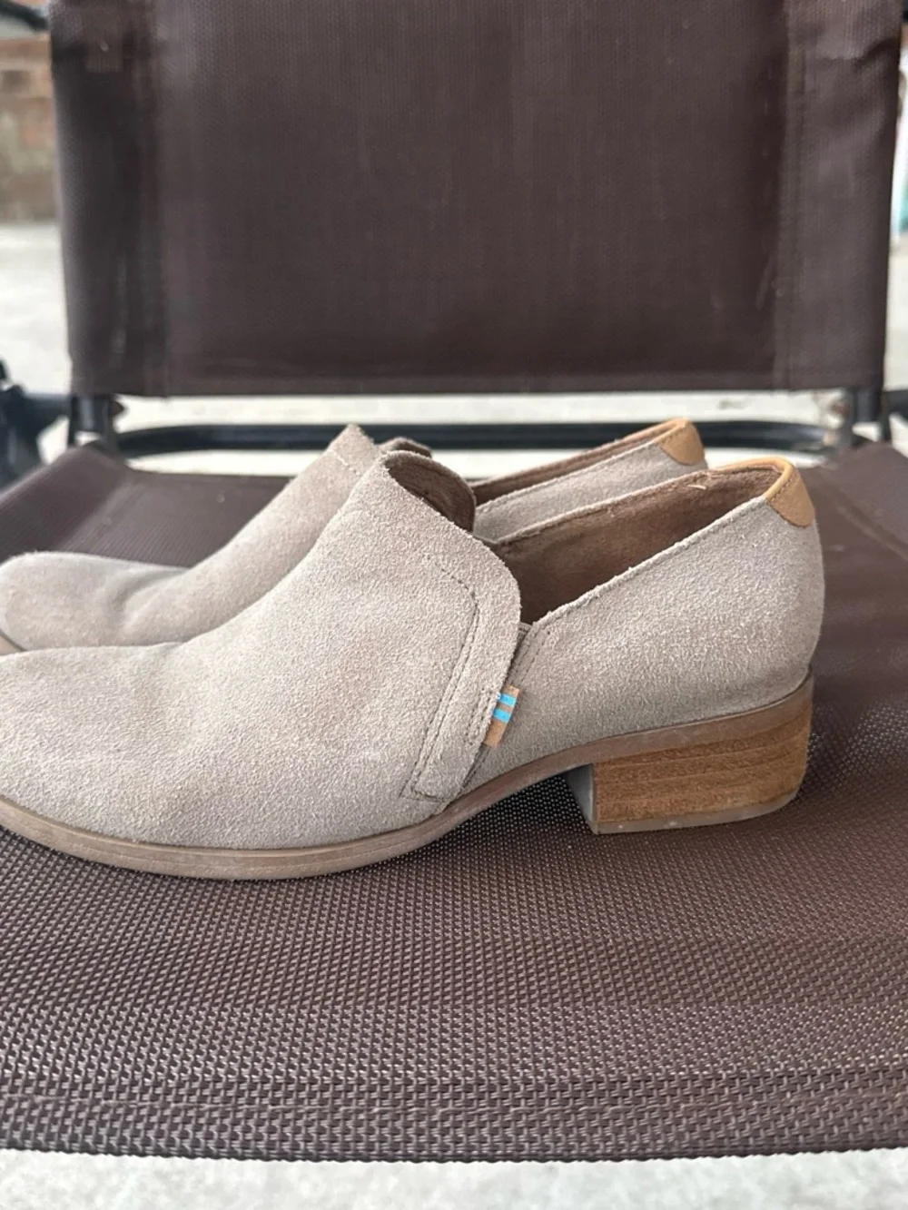Toms Beige Suede Slip-On Loafers